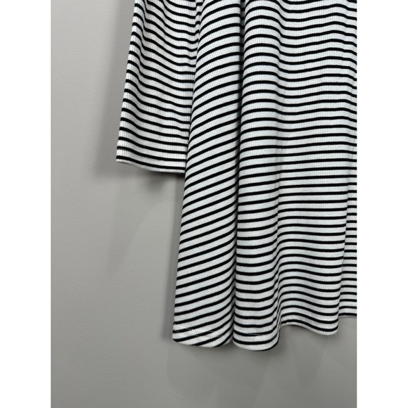 MINKPINK Striped Turtleneck Swing Dress Black White Ribbed Knit Long Sleeve S - Picture 3 of 8